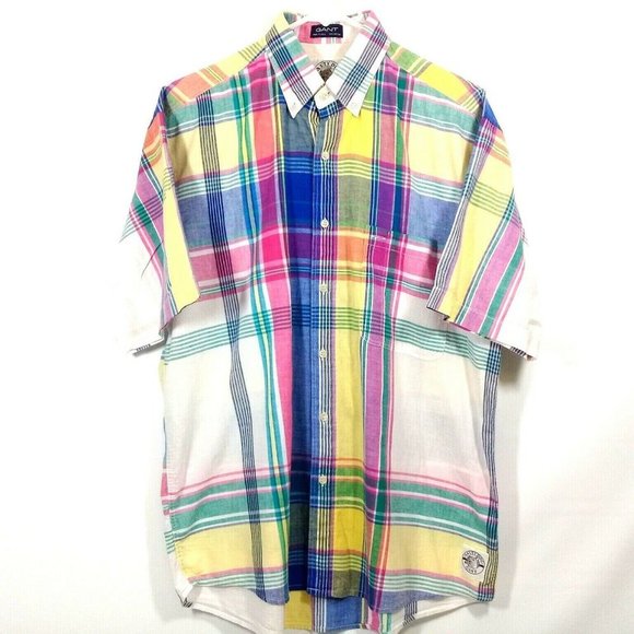 Bundle “3 x $20" GANT Salty Dog Men's Plaid 100% Cotton Button Down Shirt M - Picture 3 of 7